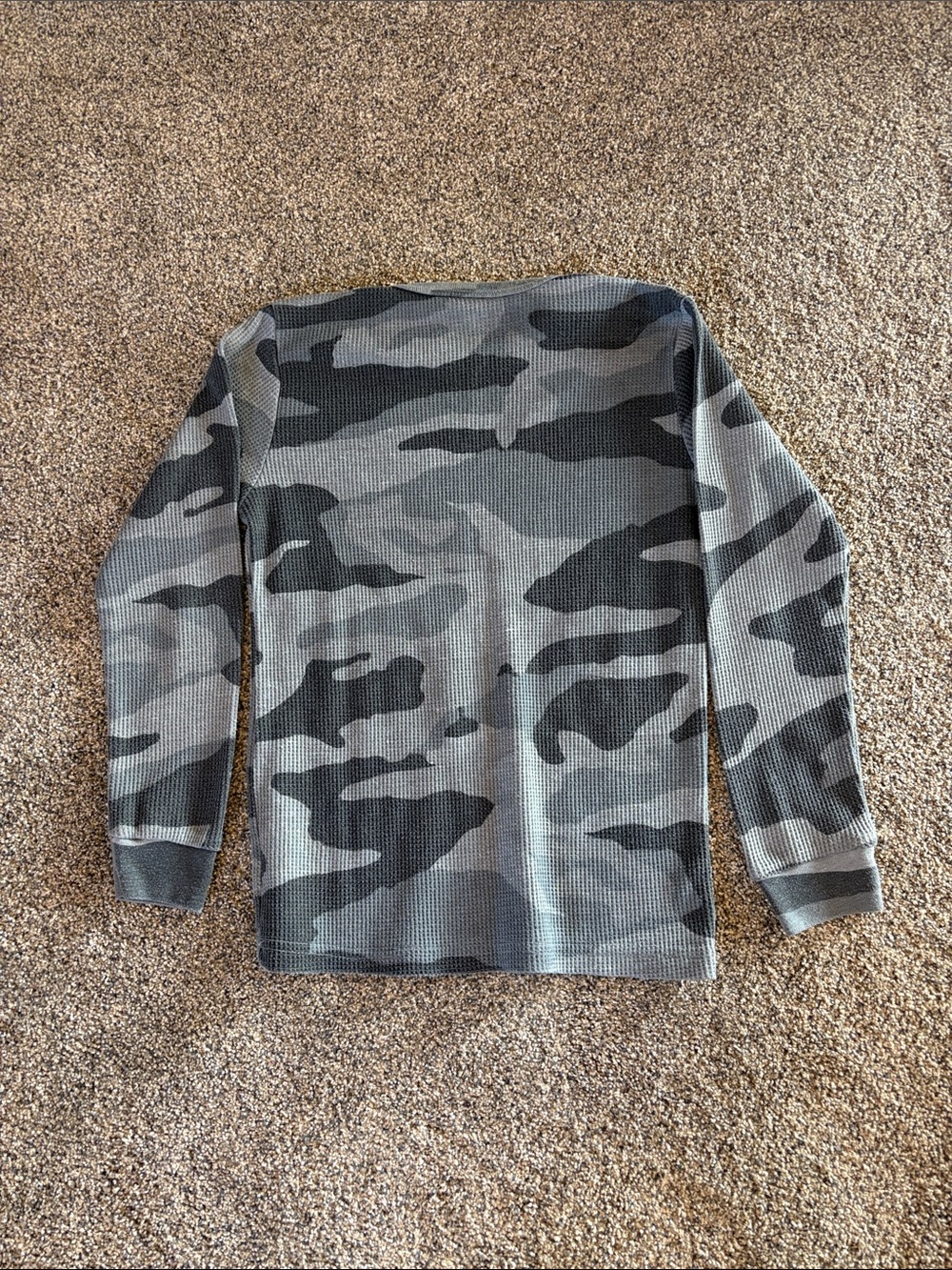 Tony Hawk Boys Grey Camo Thermal Long Sleeve Shirt Size 8 - Picture 2 of 3
